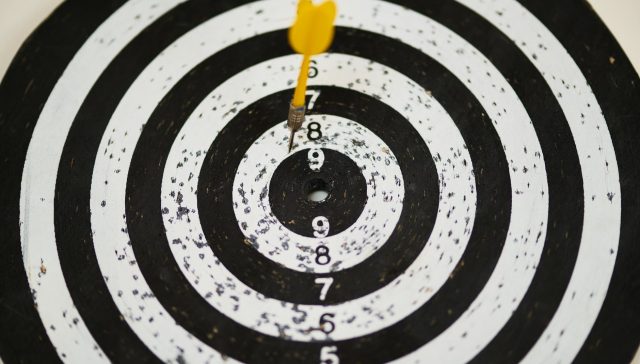 black and white dartboard